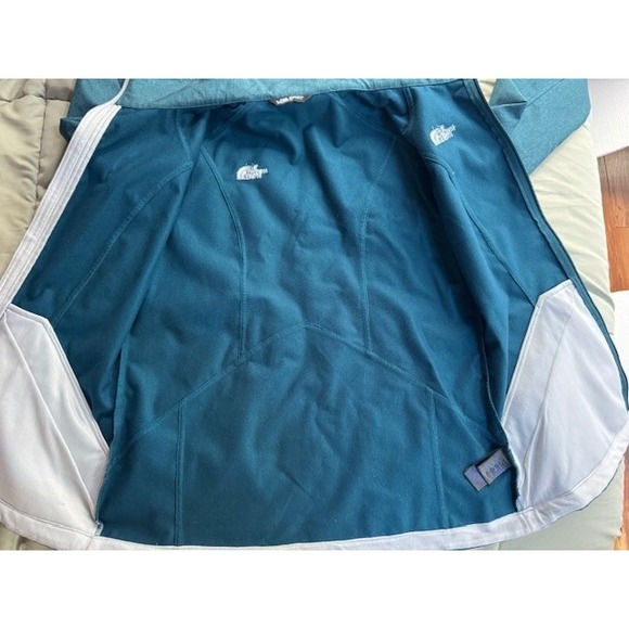 The North Face Windwall Full Zip Soft Shell‎ Blue Green Teal Jacket Womens LRG - Picture 9 of 13